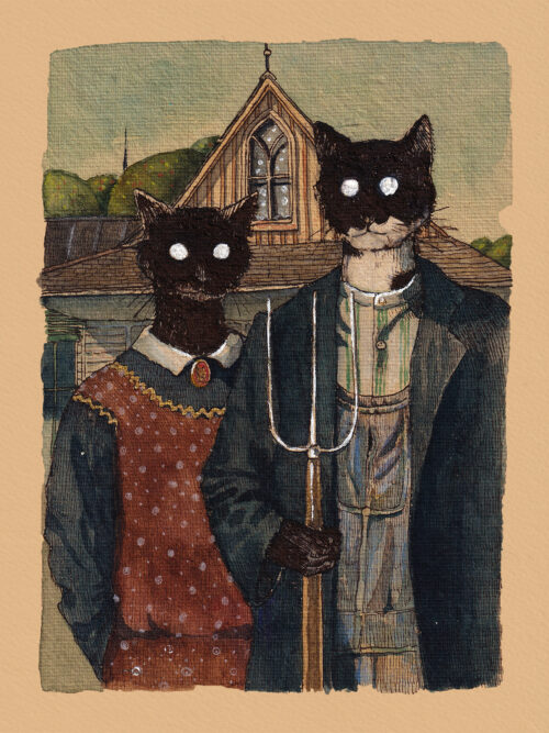 American Gothic Cat Edition